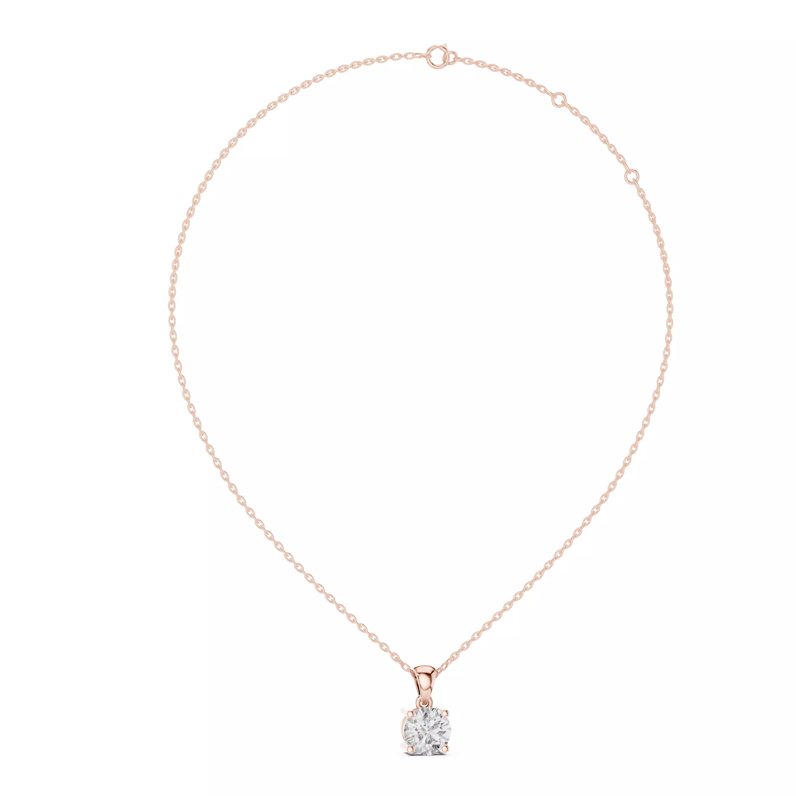 18kt Compass Point Diamond Solitaire Pendant