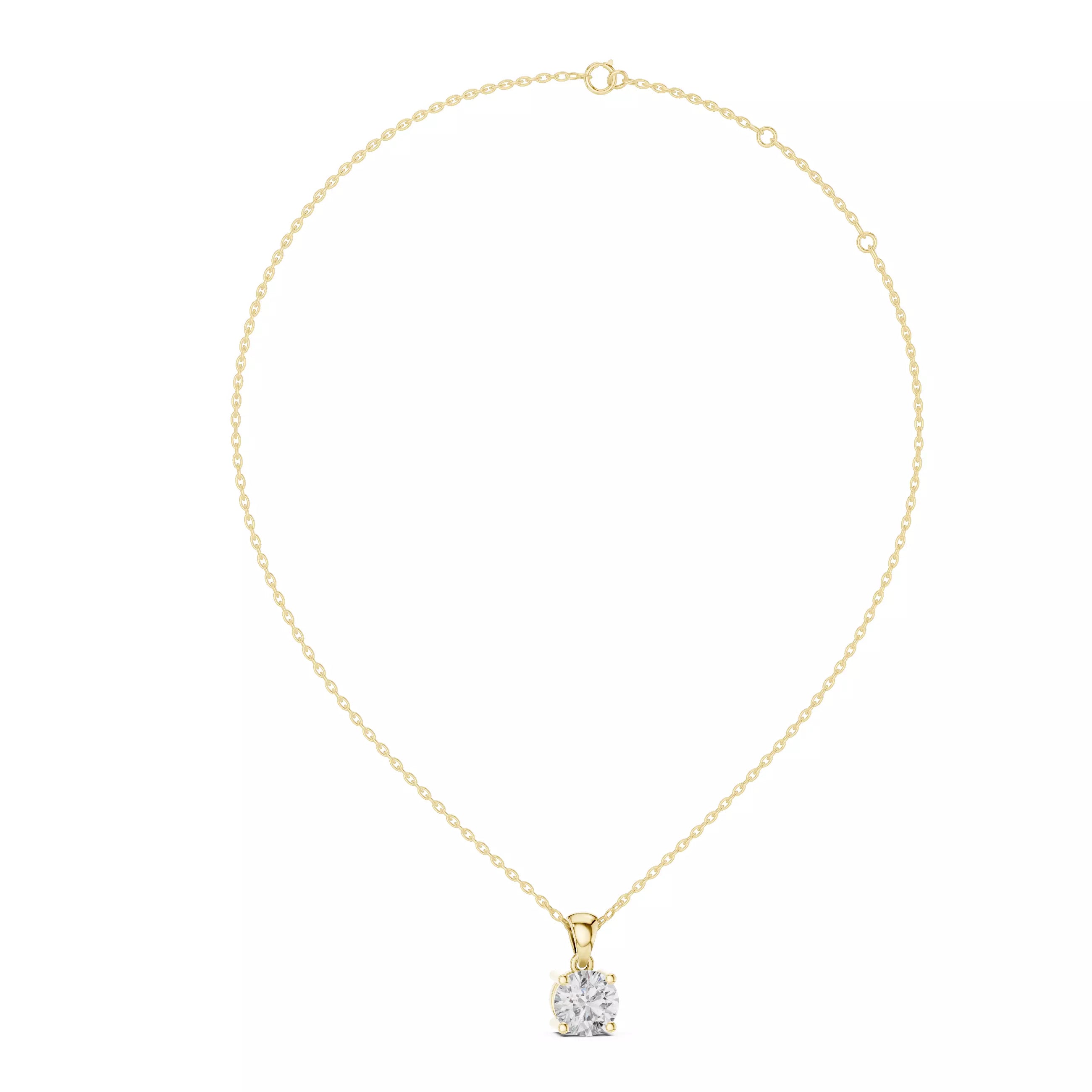18kt Compass Point Diamond Solitaire Pendant