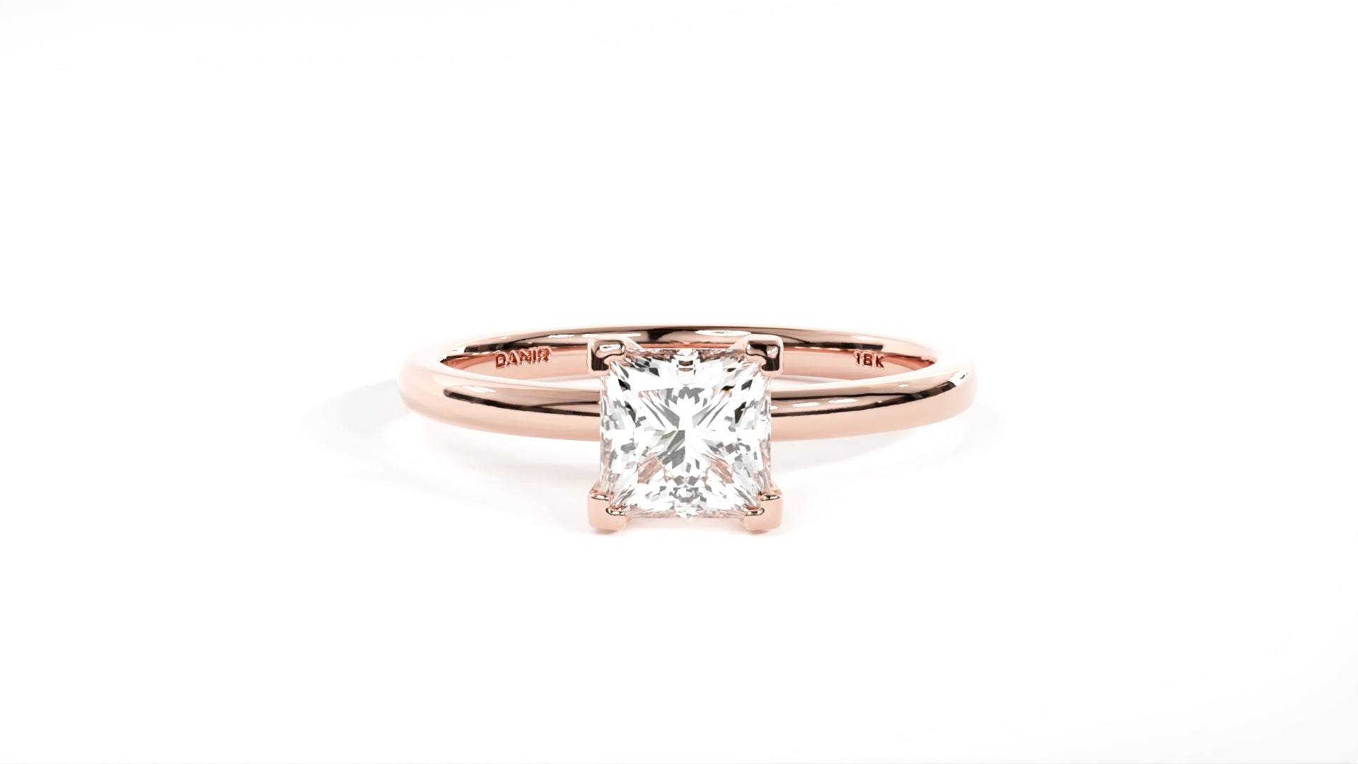 18kt Four Prong Diamond Engagement Ring