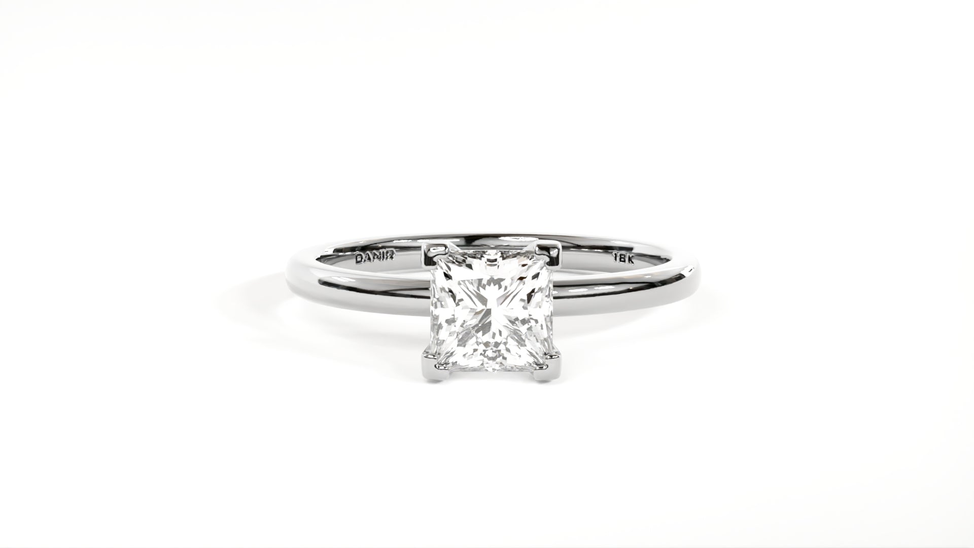 18kt Four Prong Diamond Engagement Ring
