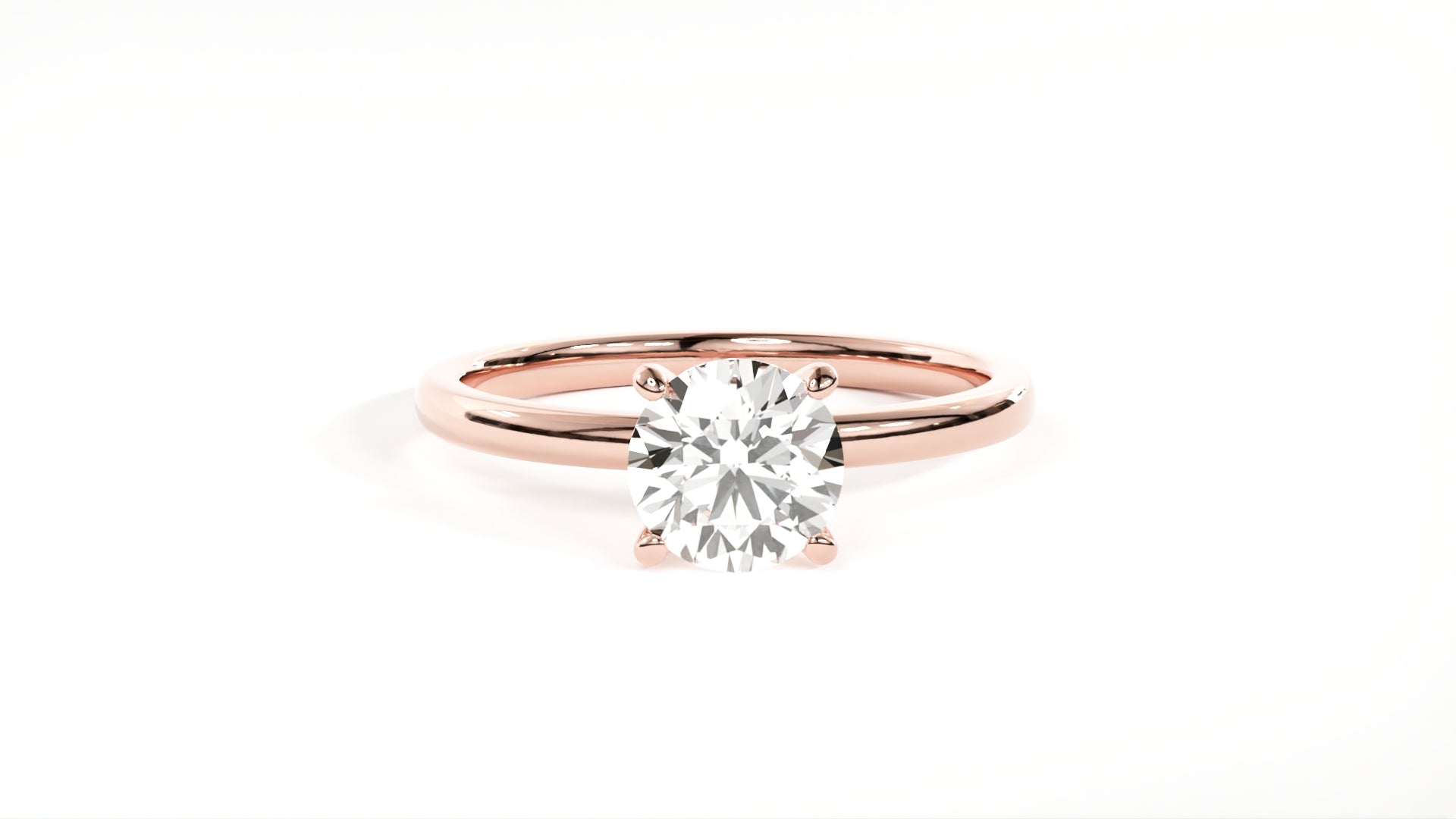 18kt Four Prong Diamond Engagement Ring