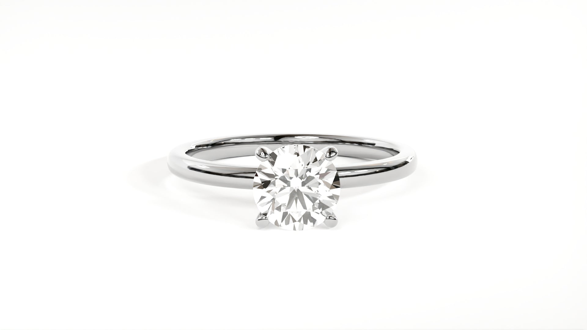 18kt Four Prong Diamond Engagement Ring