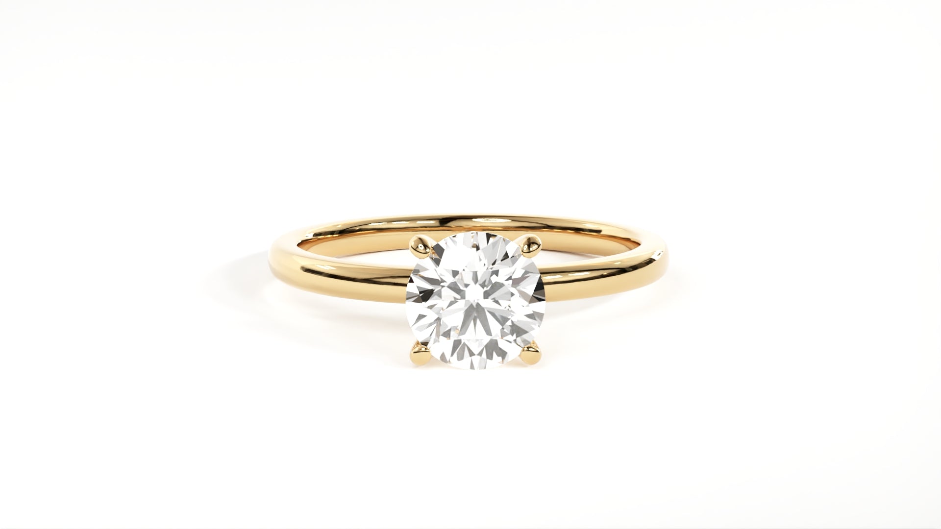18kt Four Prong Diamond Engagement Ring