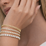 18kt Bezel Emerald Diamond Tennis Bracelet
