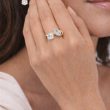 18kt Pear and Round Toi Et Moi Diamond Engagement Ring