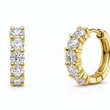 18kt Lola Prong Diamond Hoop Earring