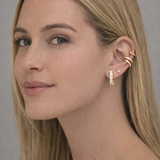18kt Lola Prong Diamond Hoop Earring