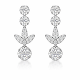 18kt Floral Drop Invisible Diamond Earrings