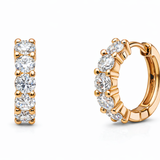 18kt Lola Prong Diamond Hoop Earring