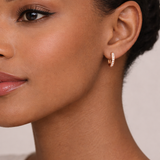 18kt Luxe Huggie Hoop Diamond Earrings
