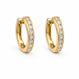 18kt Luxe Huggie Hoop Diamond Earrings