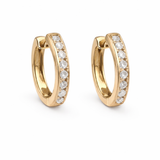 18kt Luxe Huggie Hoop Diamond Earrings