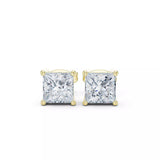 18kt Four-Prong Princess Diamond Stud Earrings