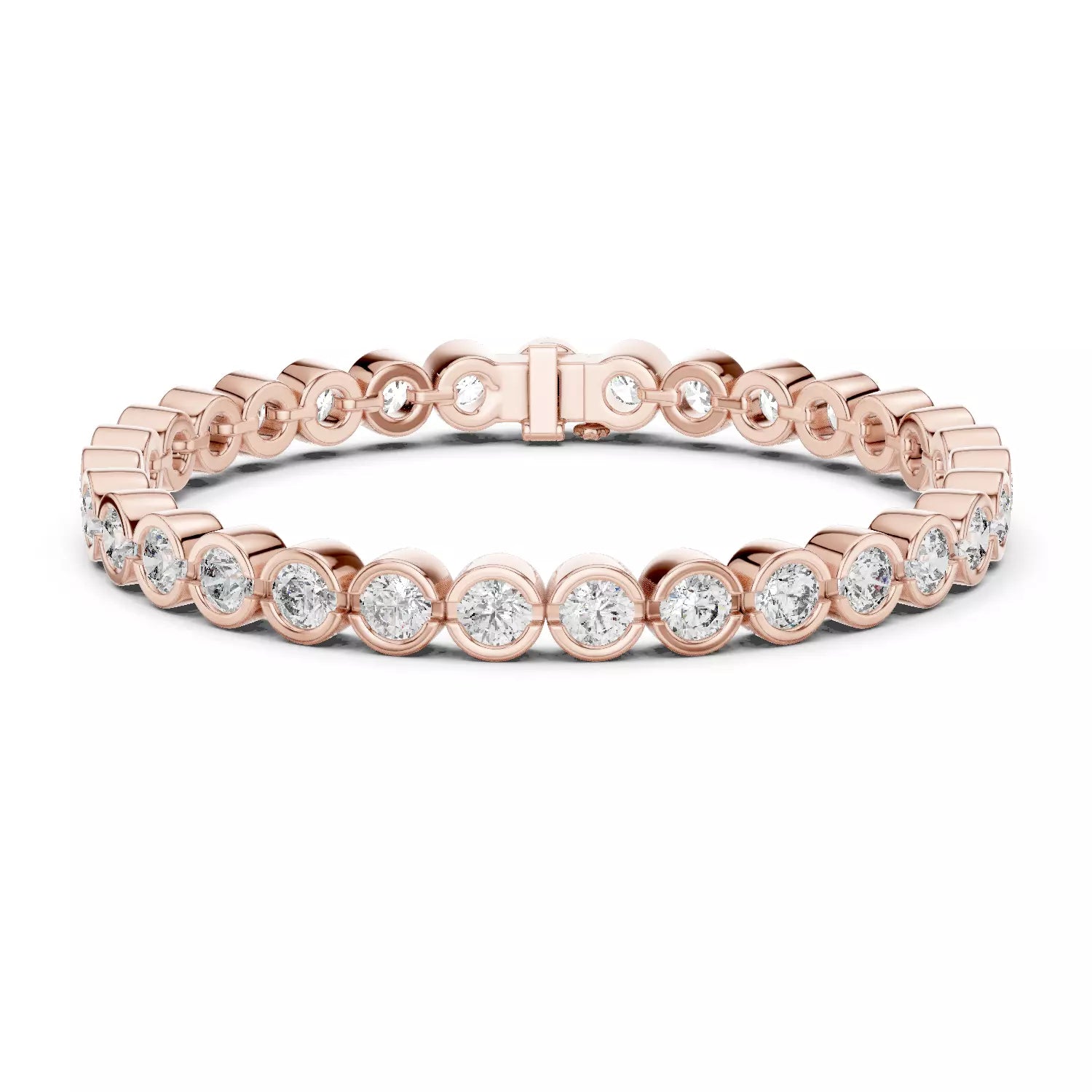 18kt Bezel Emerald Diamond Tennis Bracelet