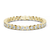 18kt Bezel Emerald Diamond Tennis Bracelet