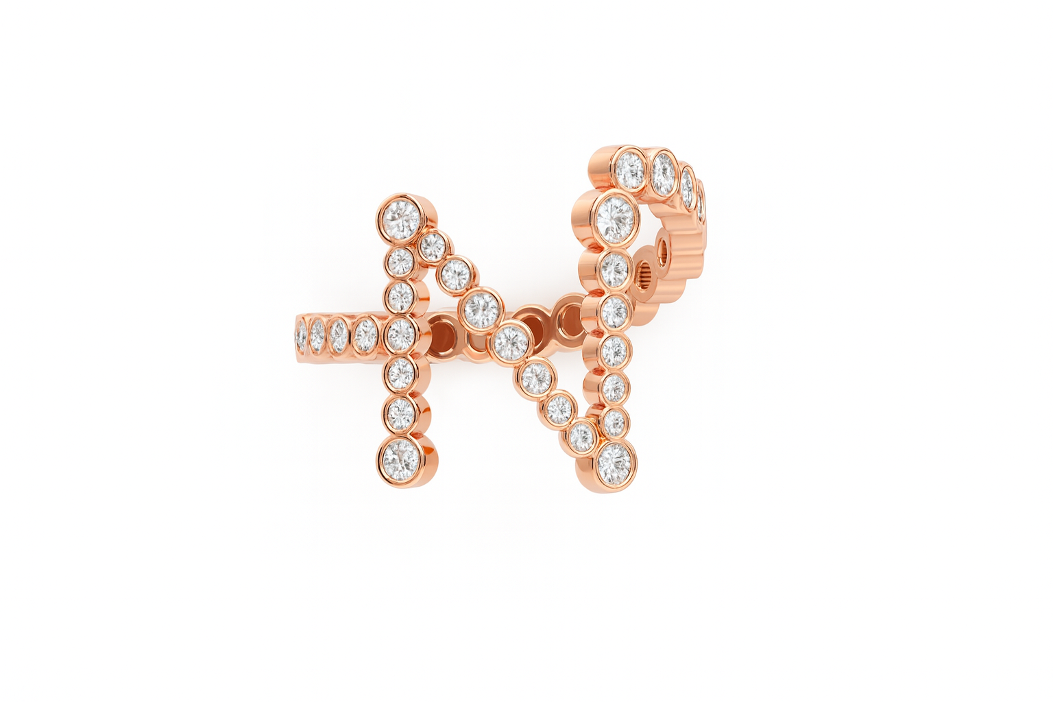18kt Heirloom Initial Bezel Ring