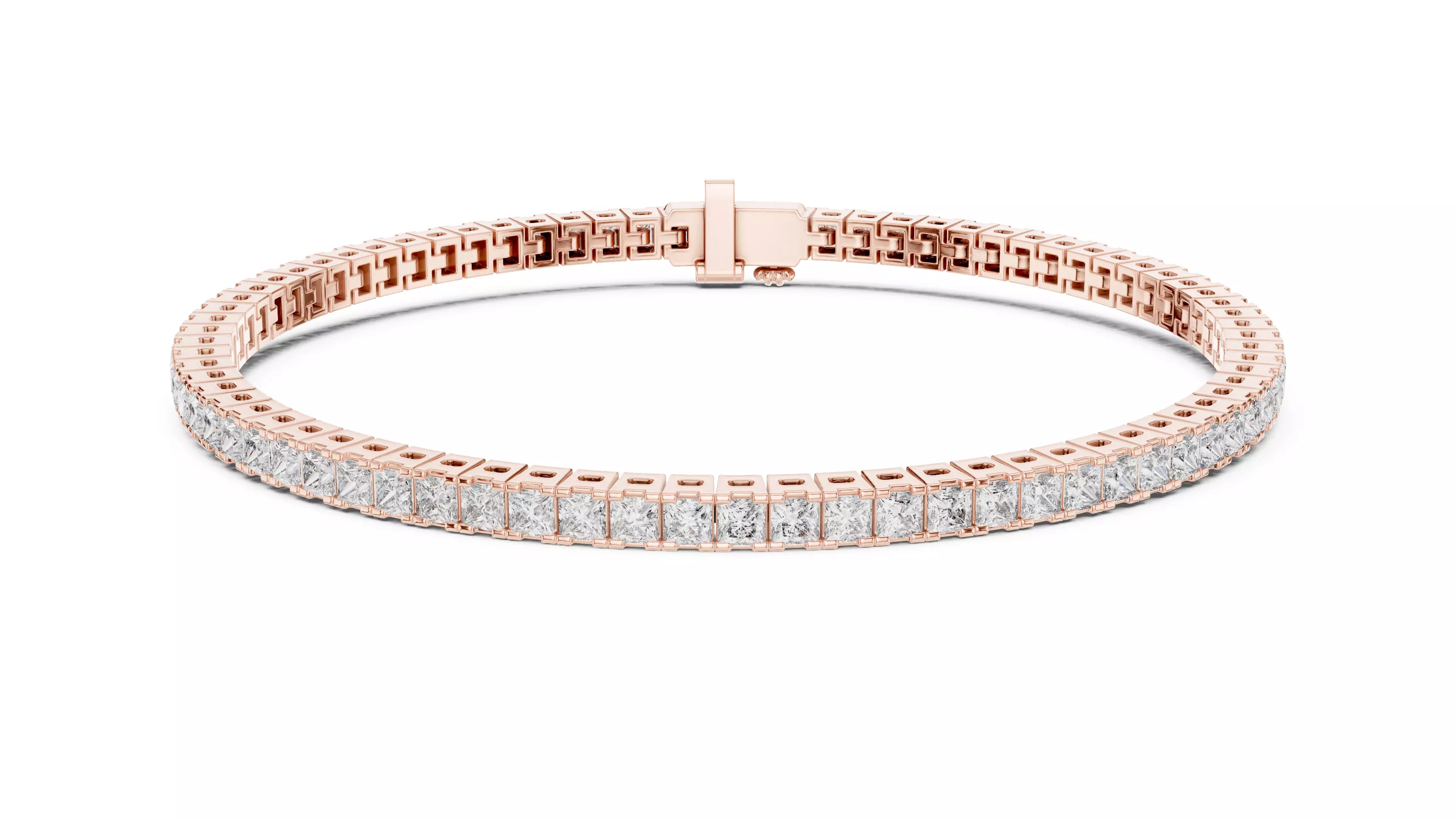 18kt Princess Diamond Tennis Bracelet