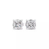18kt Four-Prong Cushion Diamond Stud Earring