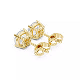 18kt Four-Prong Cushion Diamond Stud Earring