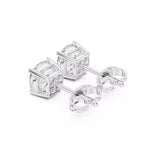 18kt Four-Prong Cushion Diamond Stud Earring