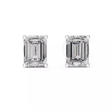 18kt Four-Prong Emerald Diamond Stud Earrings