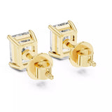 18kt Four-Prong Emerald Diamond Stud Earrings