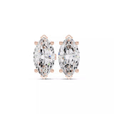 18kt Four-Prong Marquise Diamond Stud Earring