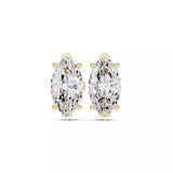 18kt Four-Prong Marquise Diamond Stud Earring