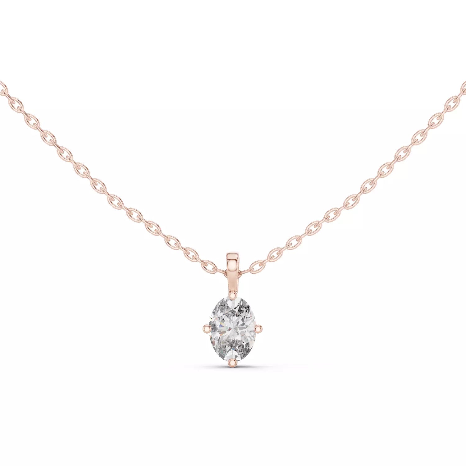 18kt Compass Point Diamond Solitaire Pendant
