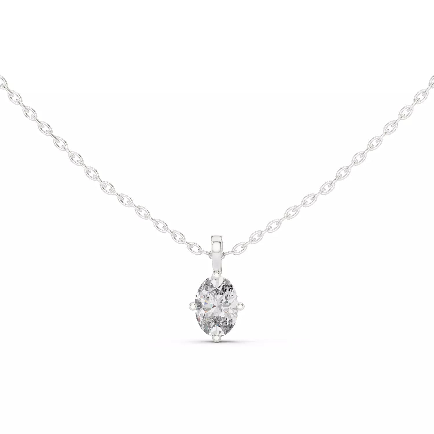 18kt Compass Point Diamond Solitaire Pendant