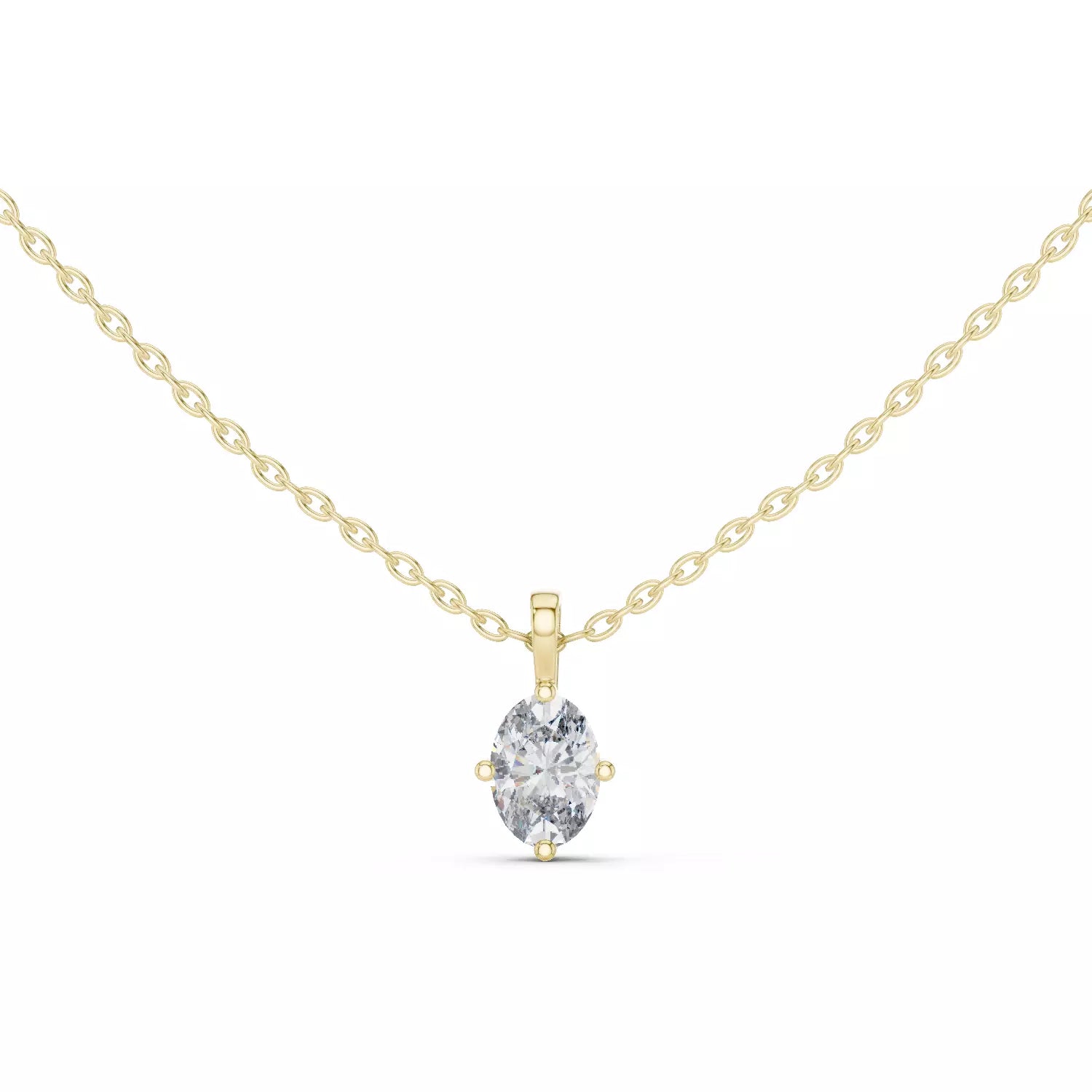 18kt Compass Point Diamond Solitaire Pendant