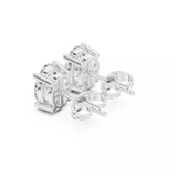 18kt Four-Prong Oval Diamond Stud Earring