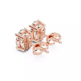 18kt Four-Prong Oval Diamond Stud Earring