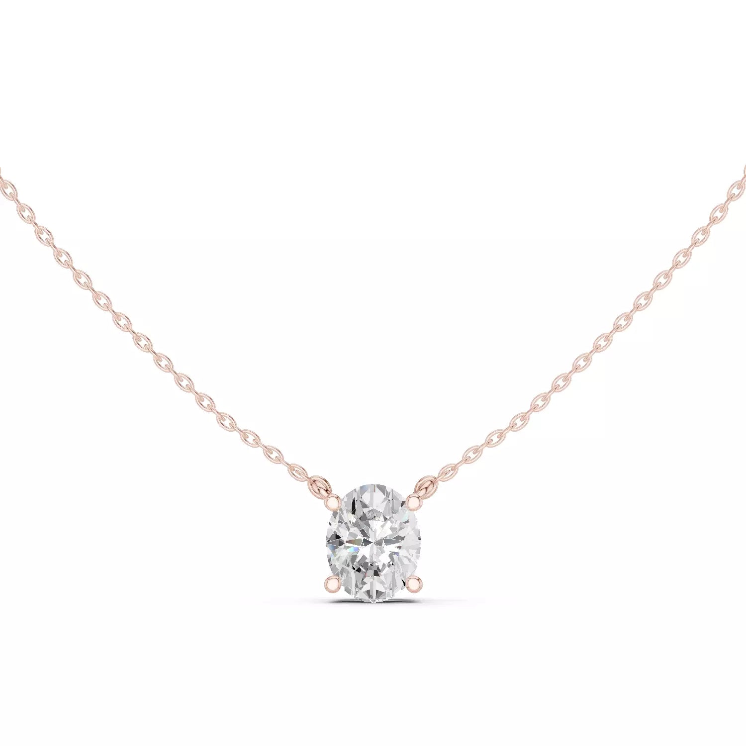 18kt Perfect Solitaire Oval Diamond Pendant