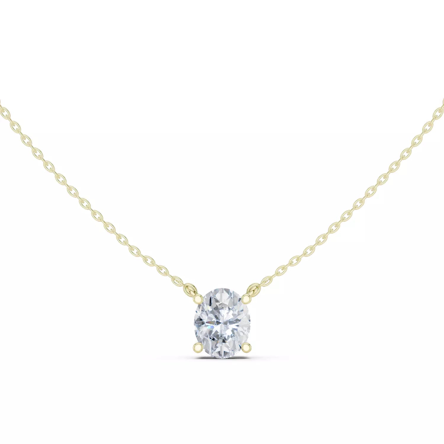 18kt Perfect Solitaire Oval Diamond Pendant