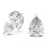 18kt Four-Prong Pear Diamond Stud Earring