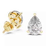 18kt Four-Prong Pear Diamond Stud Earring