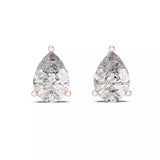 18kt Four-Prong Pear Diamond Stud Earring