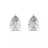 18kt Four-Prong Pear Diamond Stud Earring
