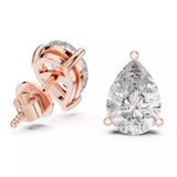 18kt Four-Prong Pear Diamond Stud Earring