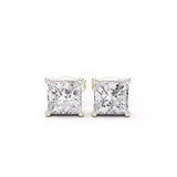18kt Four-Prong Princess Diamond Stud Earrings