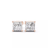 18kt Four-Prong Princess Diamond Stud Earrings