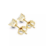 18kt Flower Setting Princess Diamond Stud Earrings