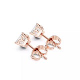 18kt Flower Setting Princess Diamond Stud Earrings