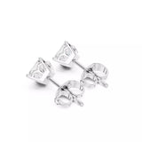 18kt Flower Setting Princess Diamond Stud Earrings