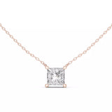 18kt Perfect Solitaire Princess Diamond Pendant