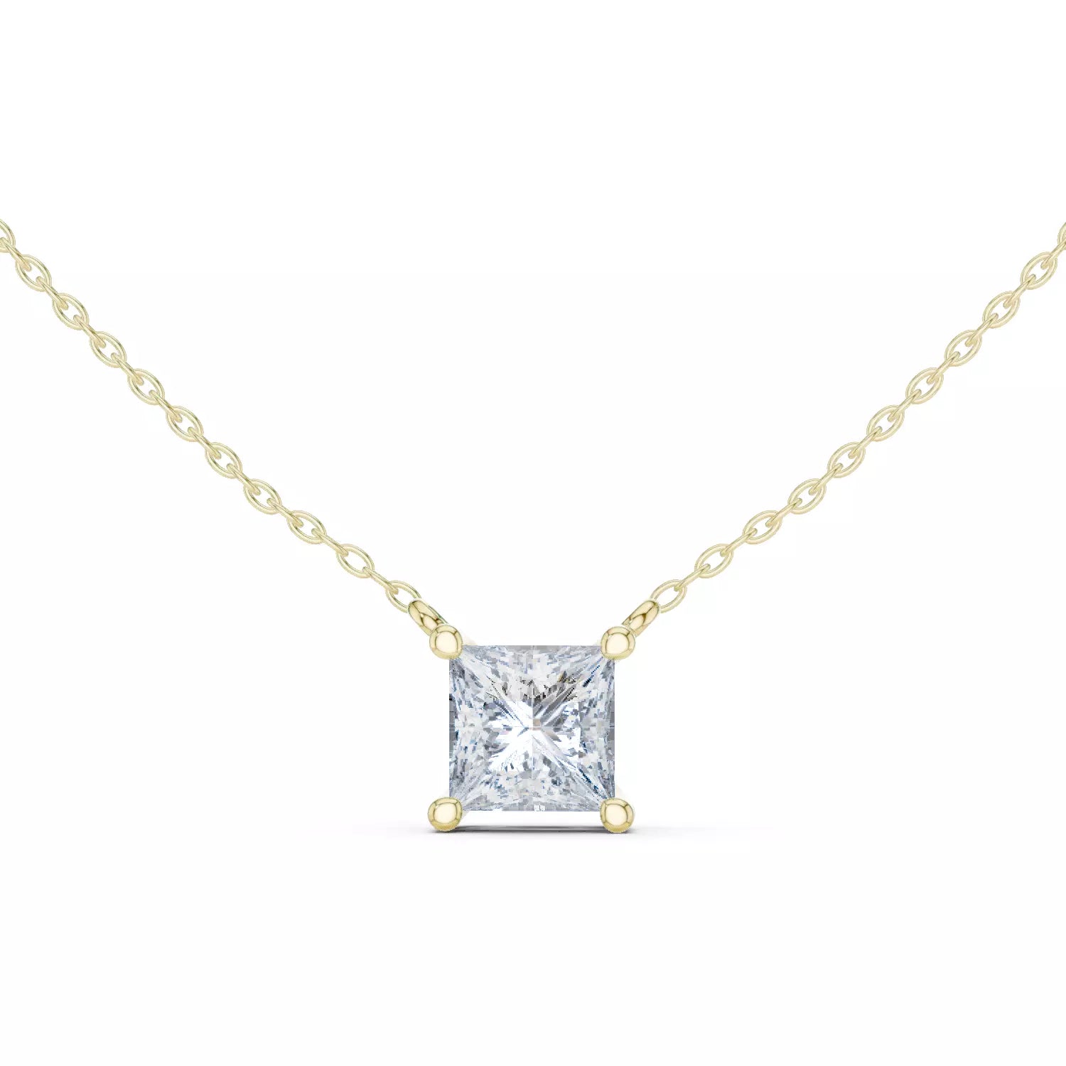 18kt Perfect Solitaire Princess Diamond Pendant