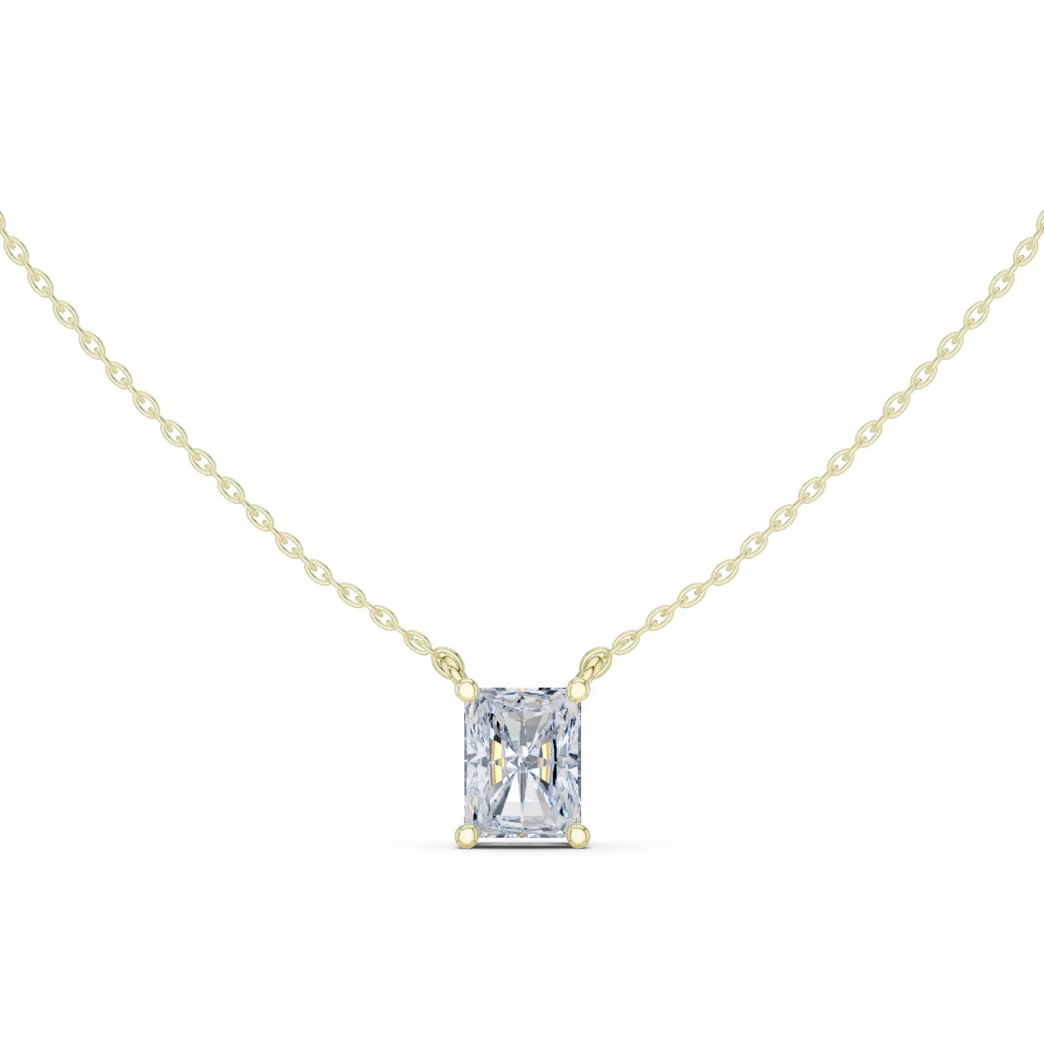 18kt Perfect Solitaire Radiant Diamond Pendant