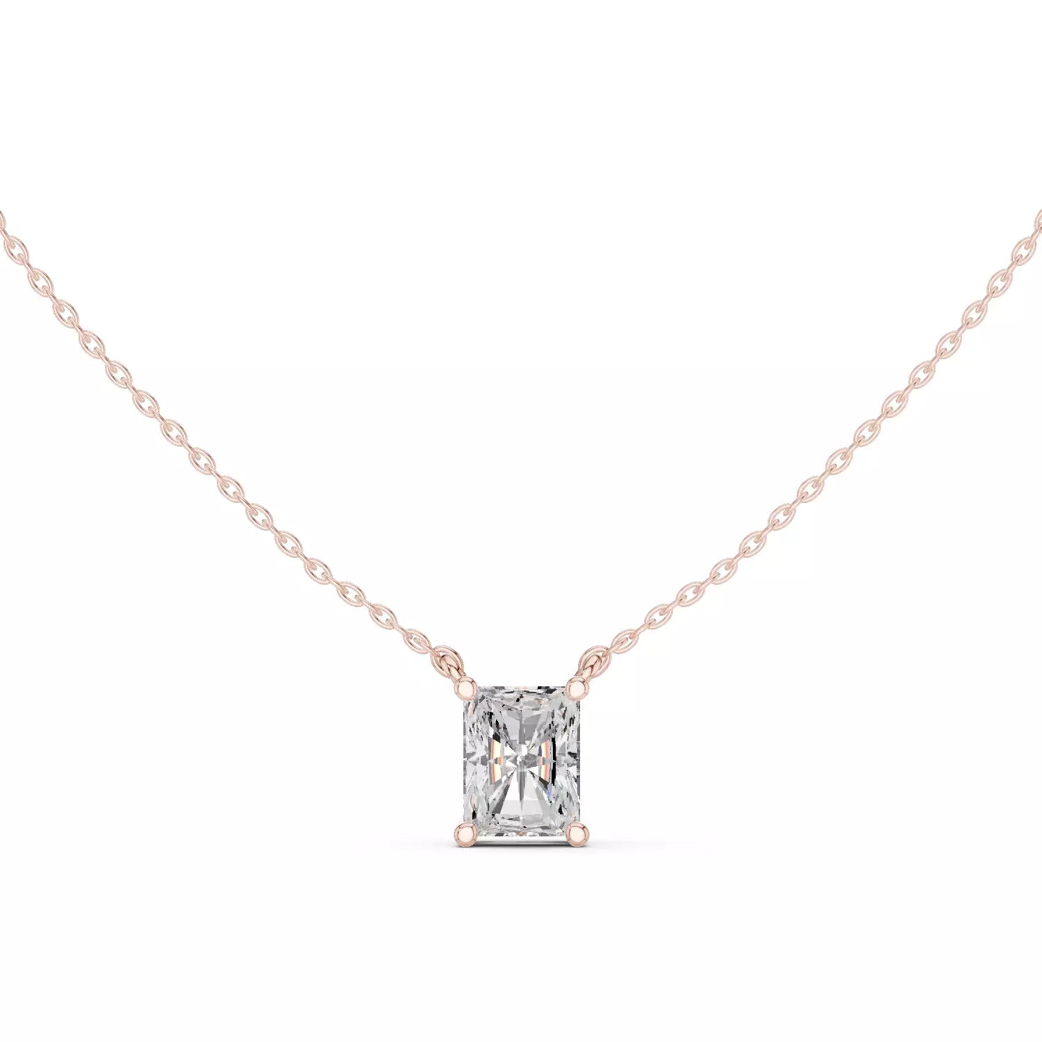 18kt Perfect Solitaire Radiant Diamond Pendant