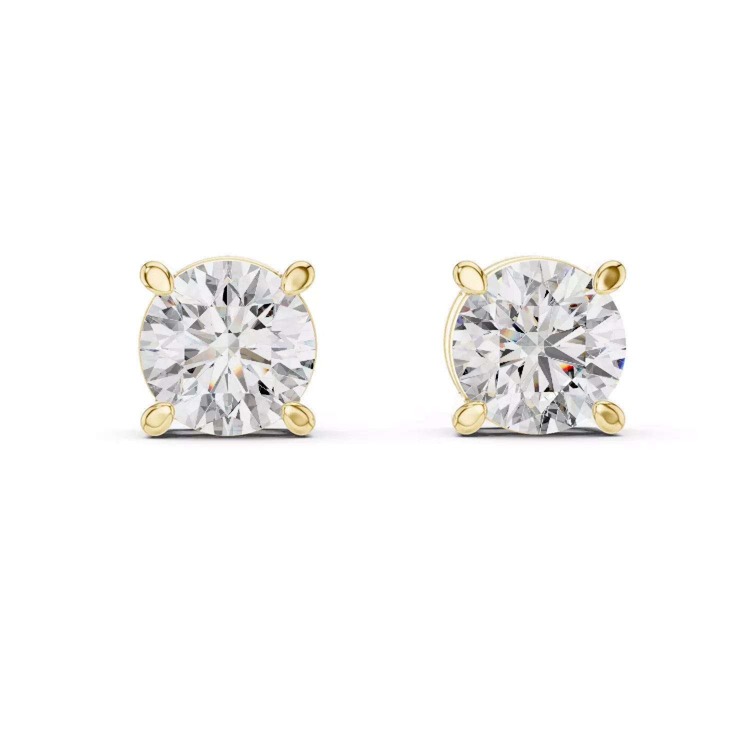 18kt Four-Prong Diamond Stud Earrings
